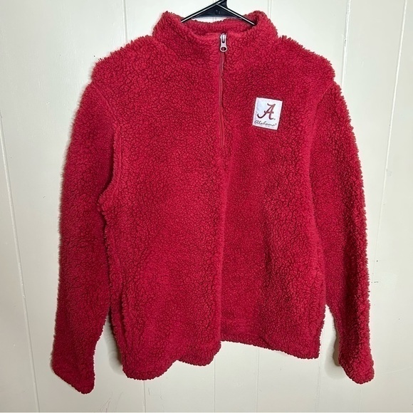 Women's Crimson Alabama Crimson Tide Sherpa Quarter Zip Pullover Jacket - Picture 11 of 12
